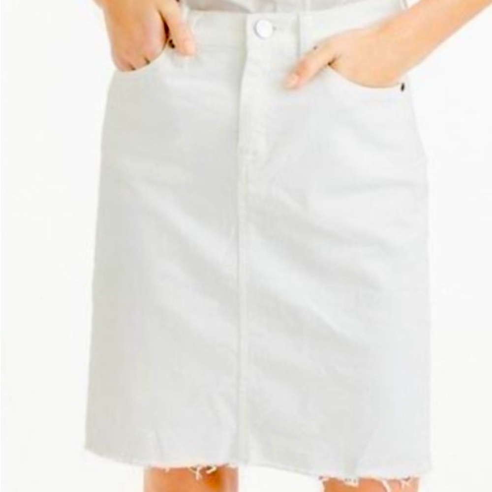 Super cute J. Crew white denim skirt!